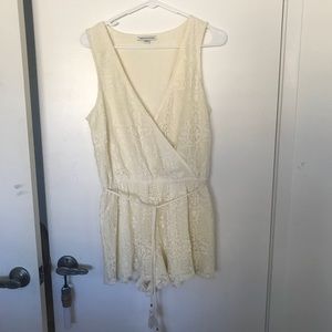 Cream Lace Romper